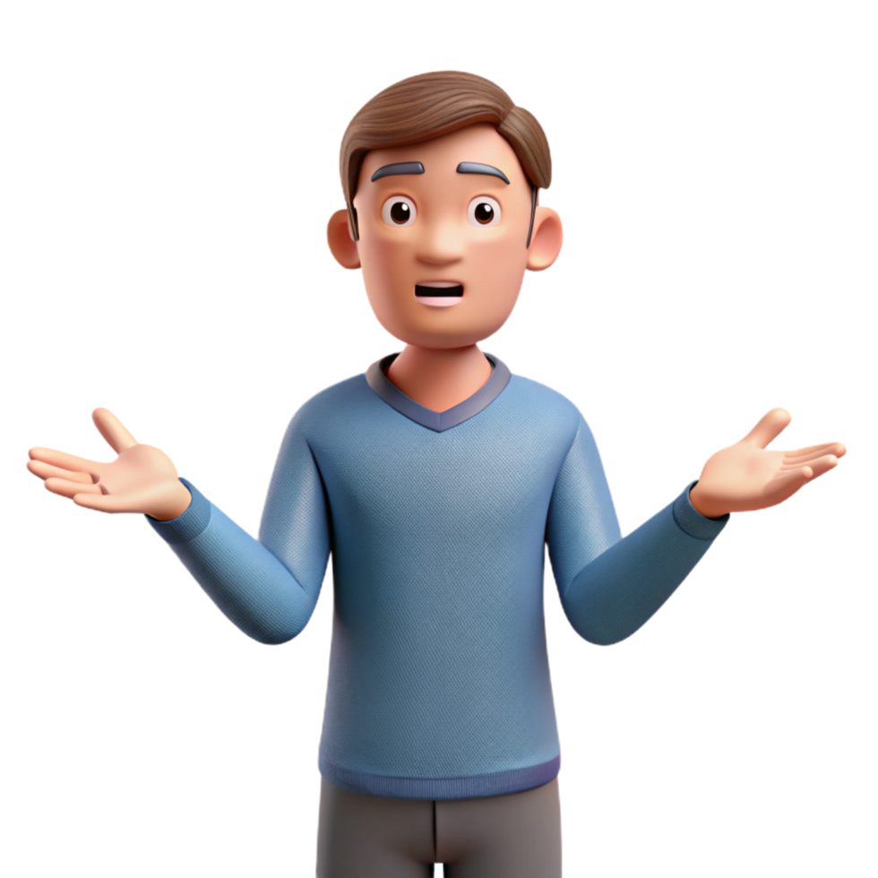 impressive contemporary Man shrugging his shoulders high quality png