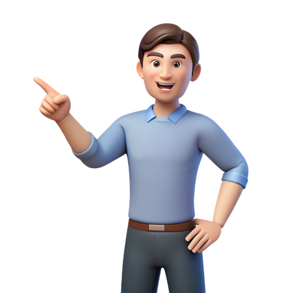 vibrant rustic Man pointing to the left high resolution png