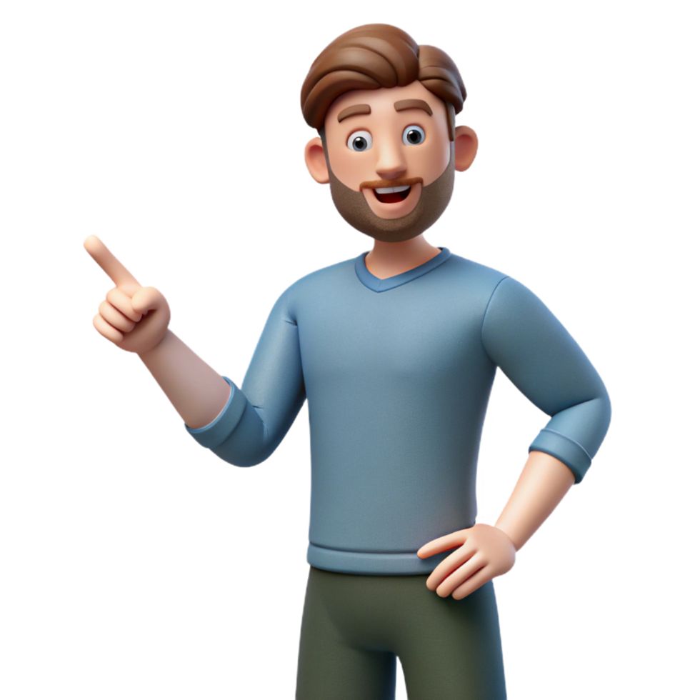 impressive rustic Man pointing to the left professional png