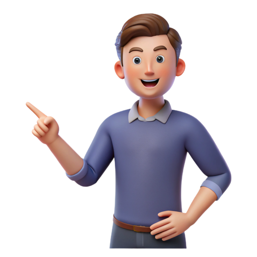 beautiful artistic Man pointing to the left exclusive png
