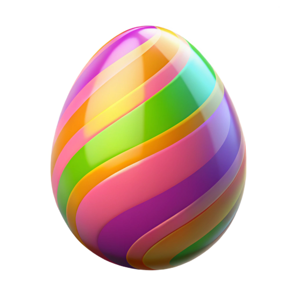 vibrant artistic Easter egg with a colorful design 4K png