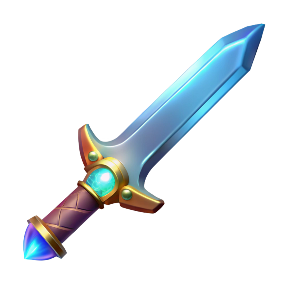 wonderful vintage A gleaming magic sword, intricate hilt, glowing blade, detailed png