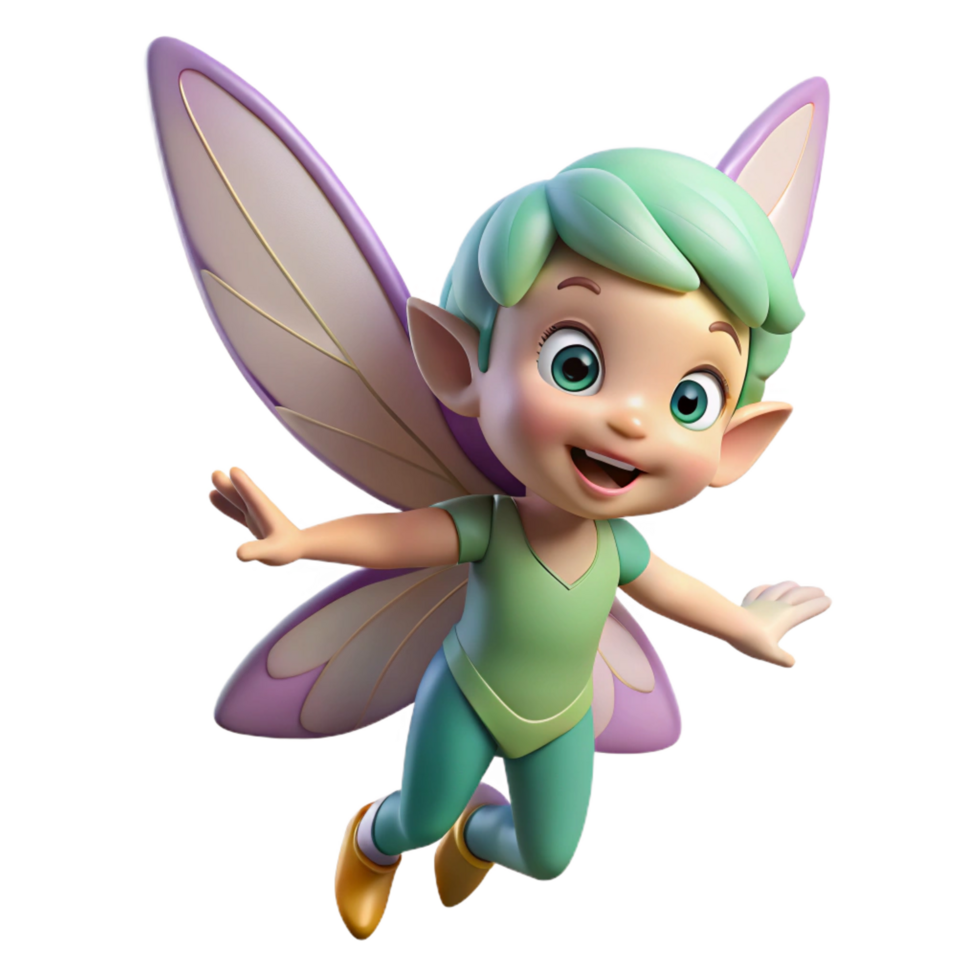 vibrant classic A playful pixie, fluttering wings, mischievous grin, exclusive png