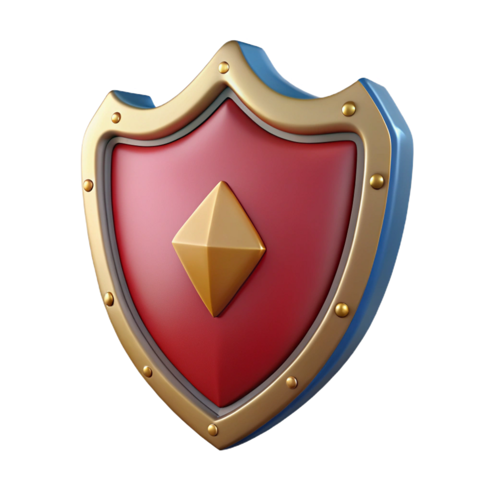 dramatic contemporary A single, ornate shield, emblazoned with a coat of arms, original png