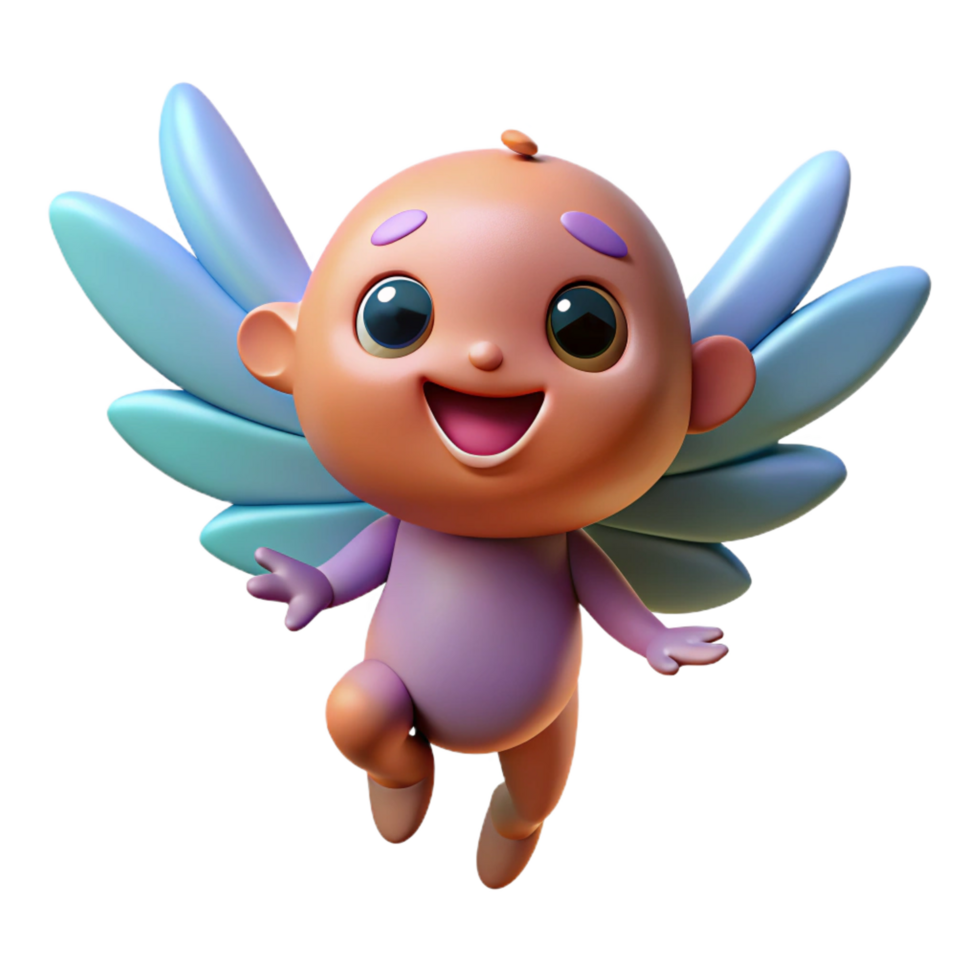serene contemporary A playful sprite, fluttering wings, mischievous expression, genuine png