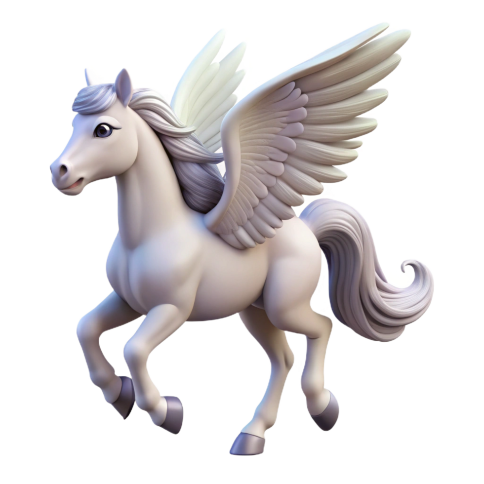 vibrant creative A majestic pegasus, winged horse, flowing mane and tail, high resolution png