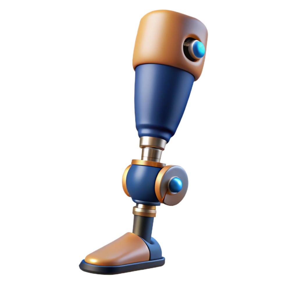 impressive abstract Advanced prosthetic leg with hydraulic components authentic png