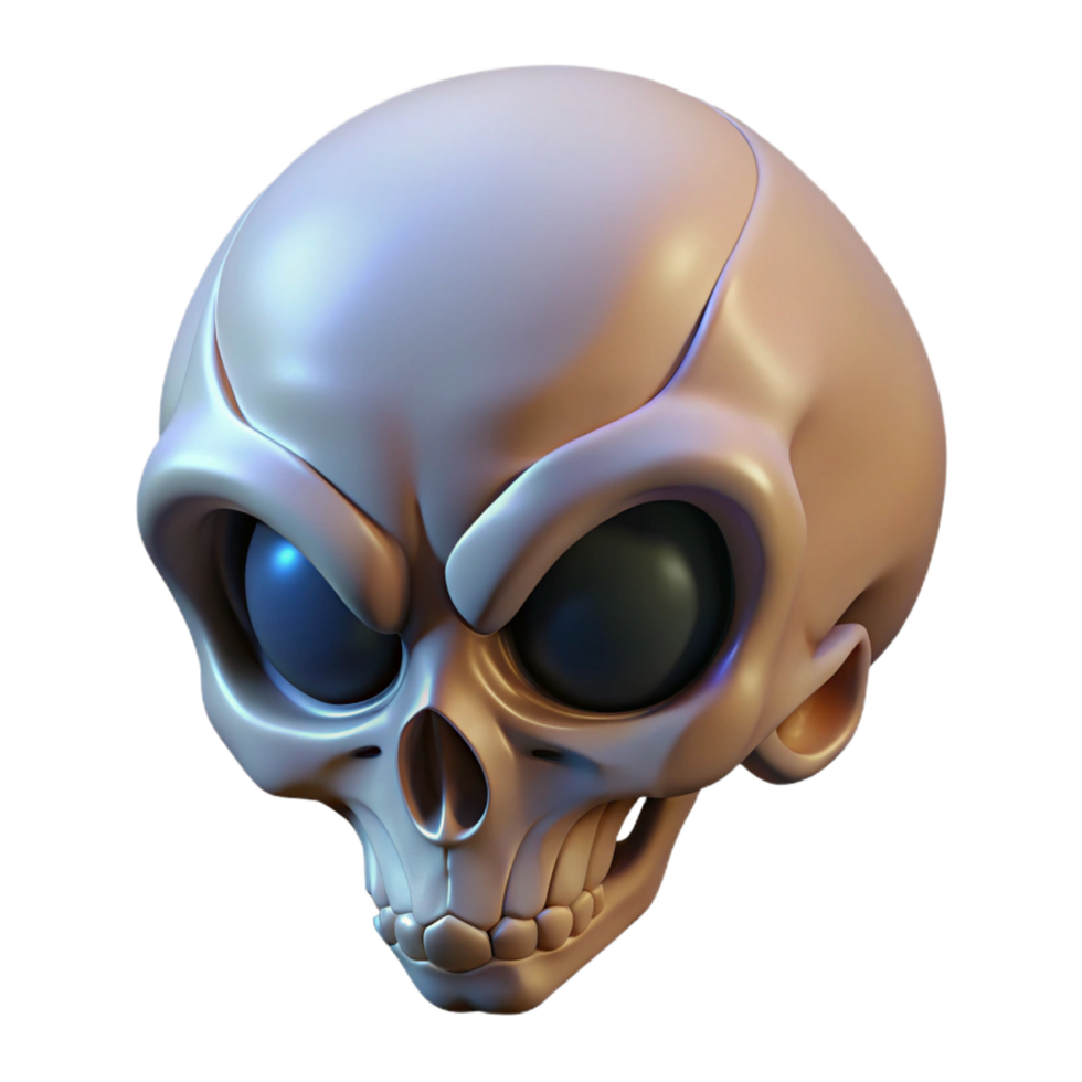 dramatic traditional Alien skull with intricate bone structure premium png