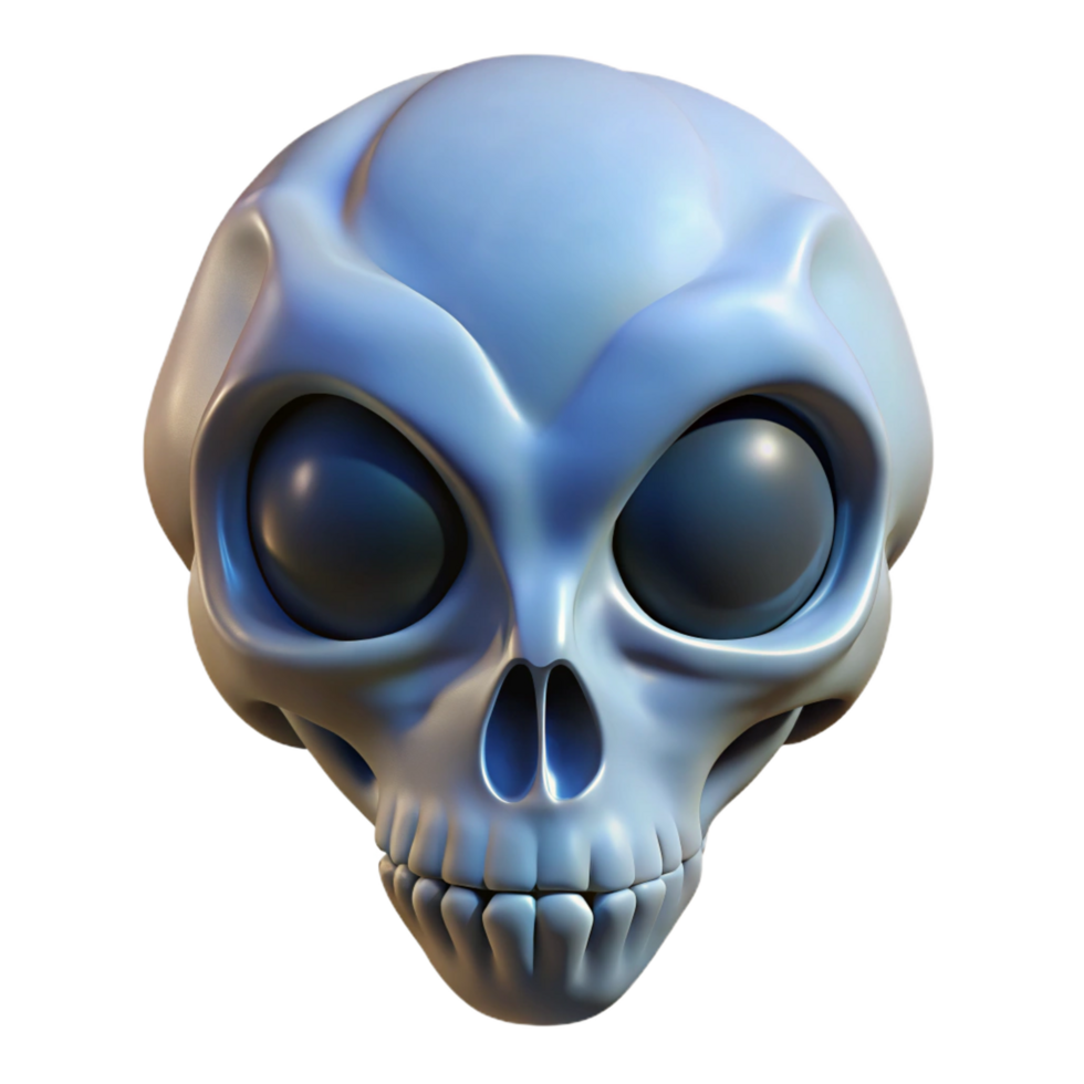 extraordinary contemporary Alien skull with intricate bone structure original png