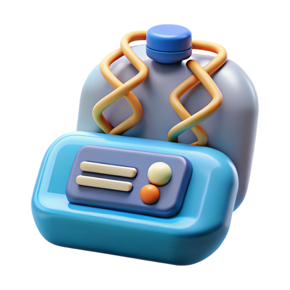 beautiful rustic Genetic sequencing device with DNA helix display exclusive png