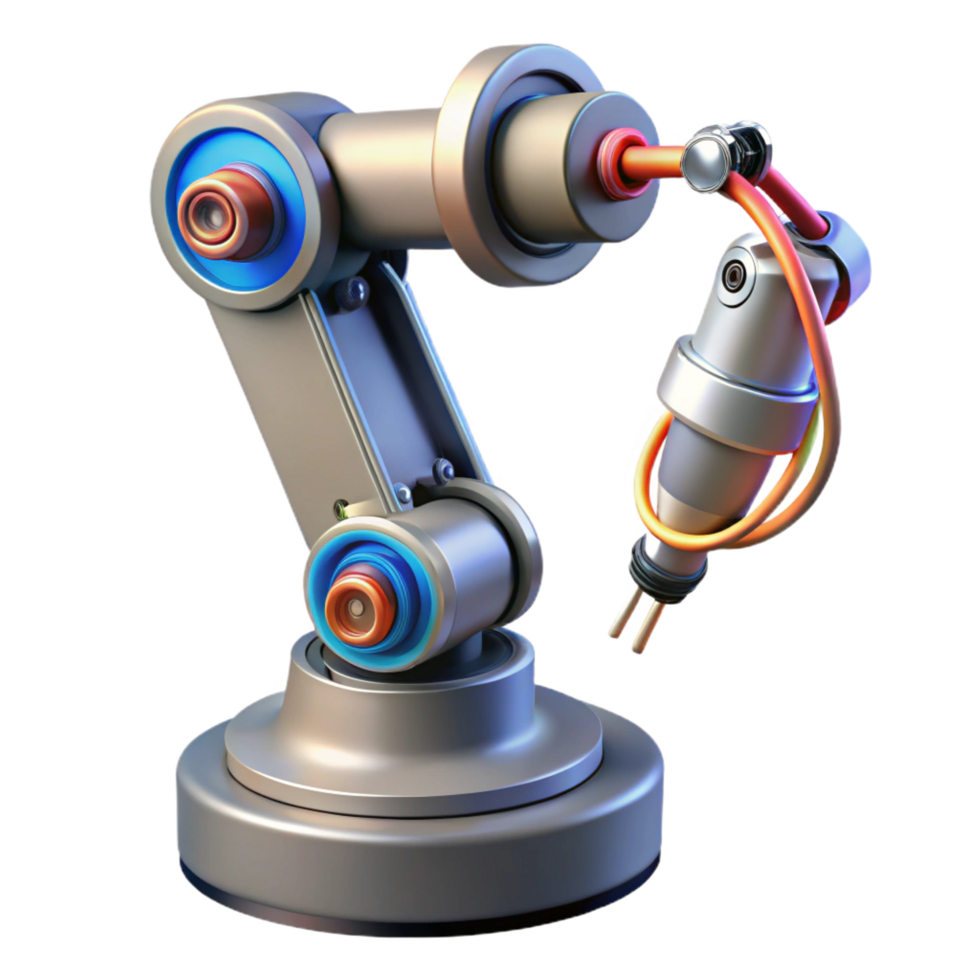 magnificent rustic Cyberpunk robotic arm with intricate wiring 4K png