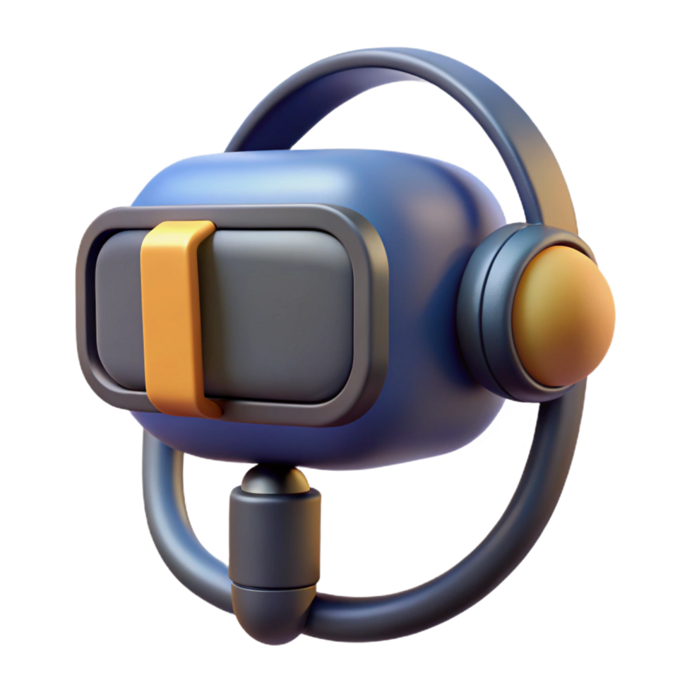 dramatic traditional Virtual reality headset with integrated microphone original png