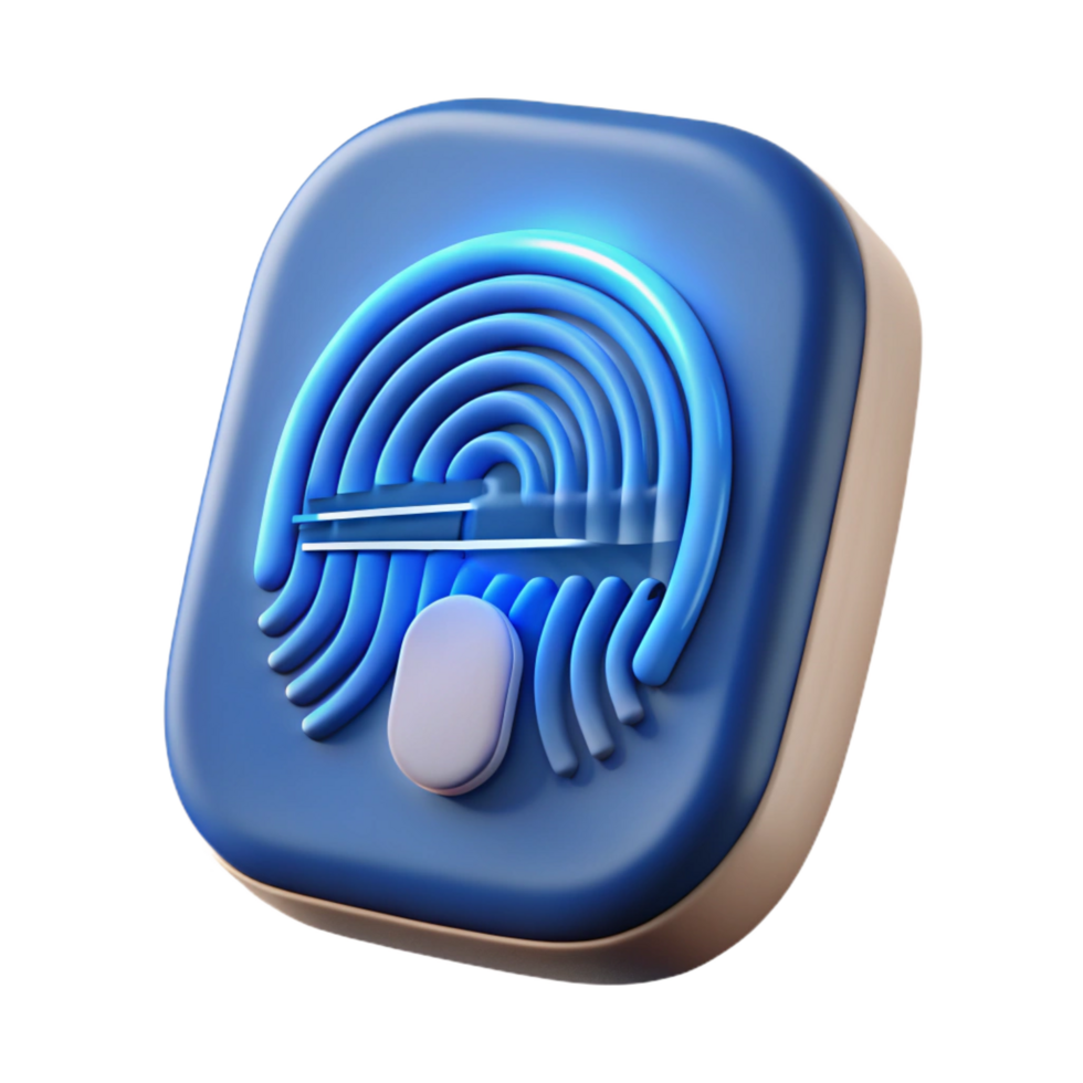 beautiful modern Biometric fingerprint scanner with glowing sensor authentic png