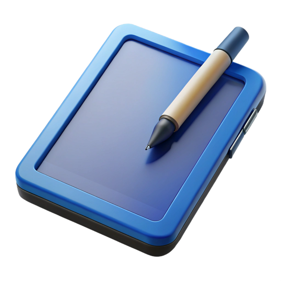 magnificent artistic Tablet computer with stylus pen high resolution png