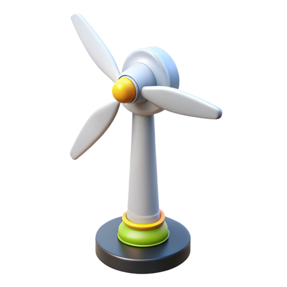 vibrant minimalist Wind turbine generating electricity authentic png