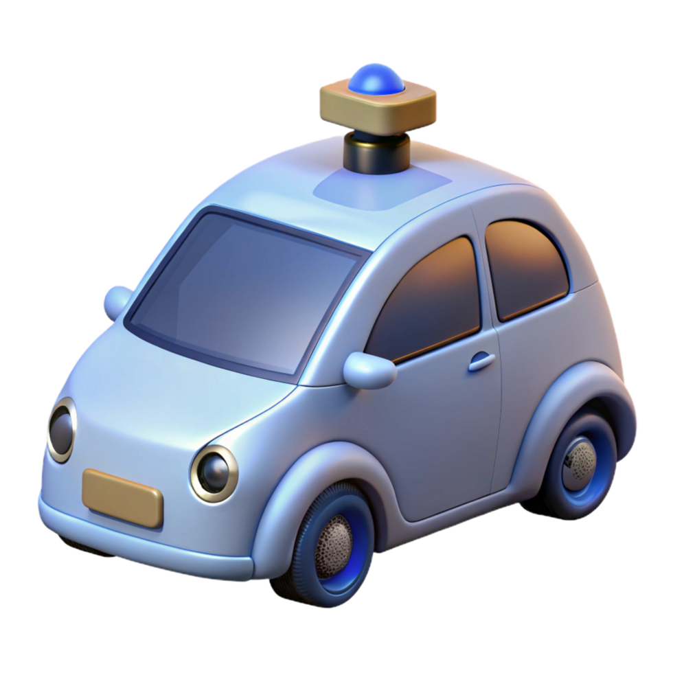 serene traditional Self-driving car with lidar sensors premium png