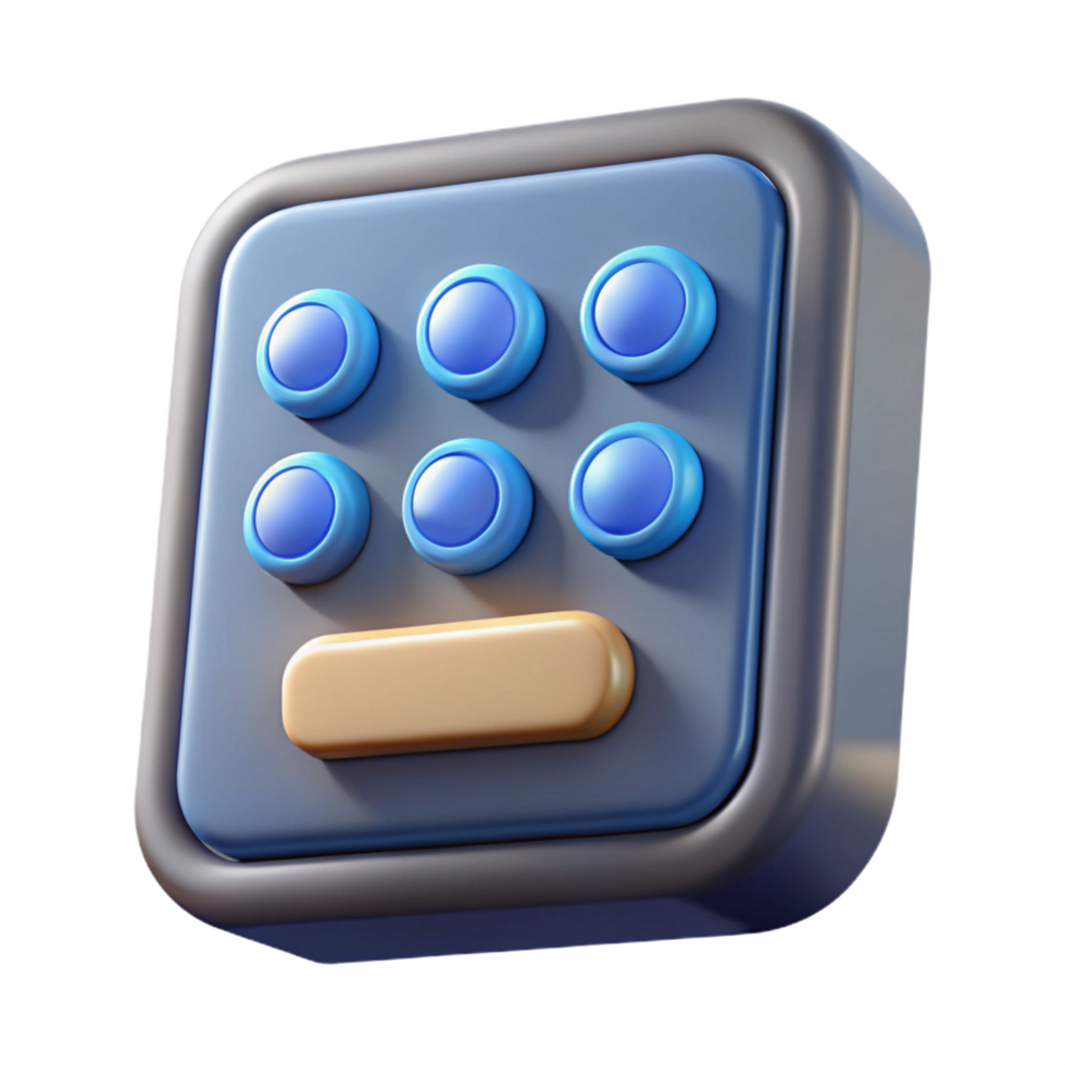 beautiful abstract Security system keypad with illuminated buttons original png
