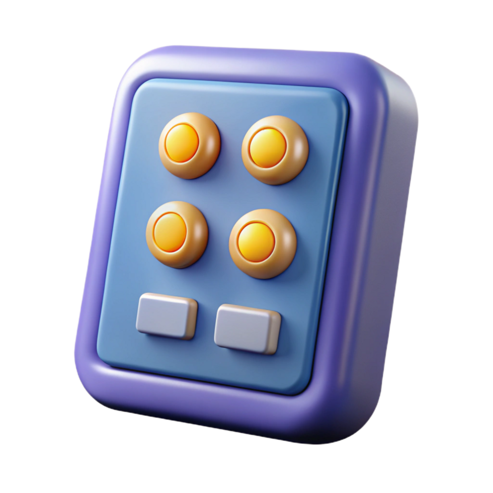 wonderful minimalist Security system keypad with illuminated buttons detailed png