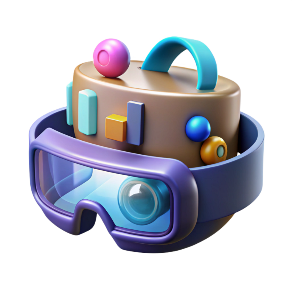 wonderful contemporary Augmented reality headset overlaying digital information premium png