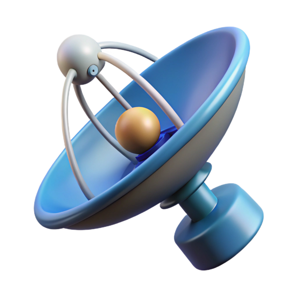 stunning minimalist Satellite dish receiving signals from space high quality png