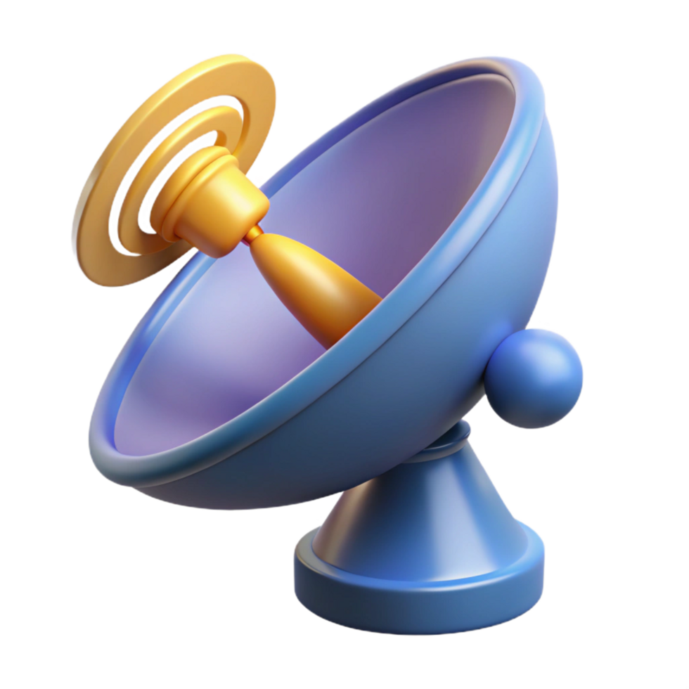 beautiful rustic Satellite dish receiving signals from space detailed png