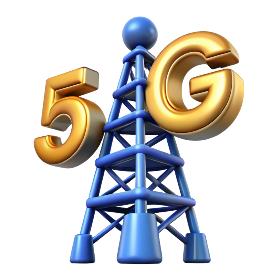 serene minimalist 5G cellular tower transmitting data high quality png