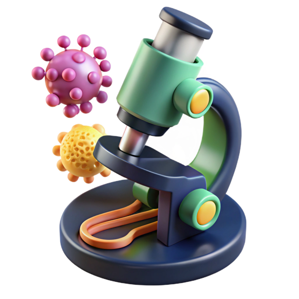 impressive traditional Microscope examining microscopic organisms 4K png