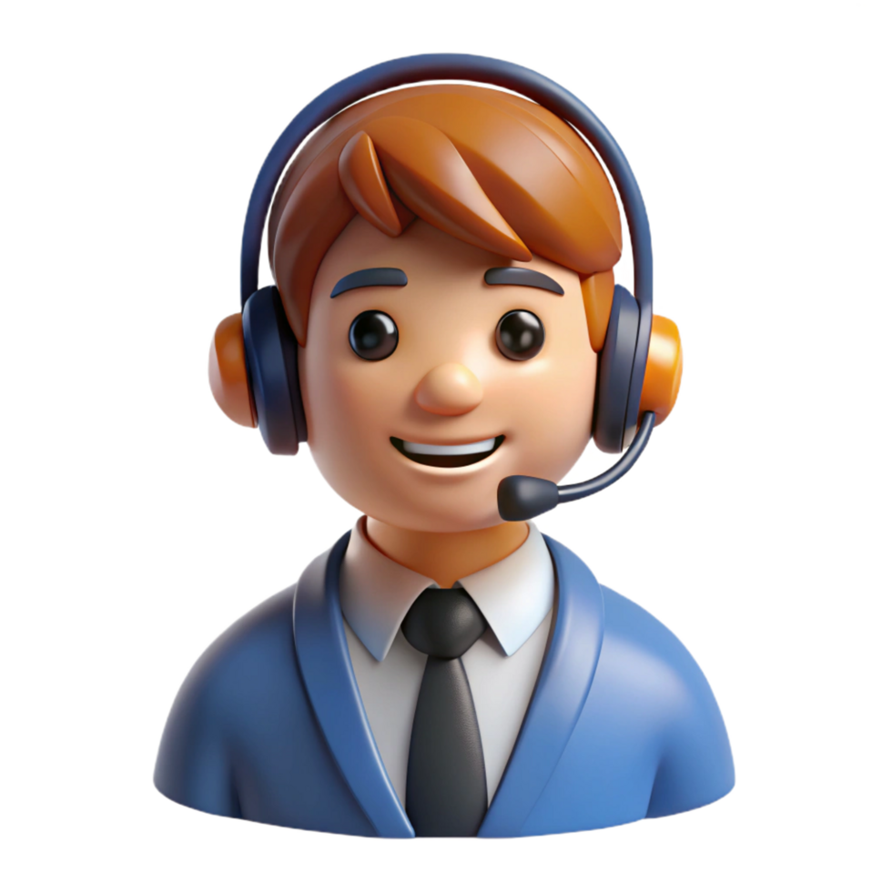 serene rustic Customer service representative with a headset, professional png