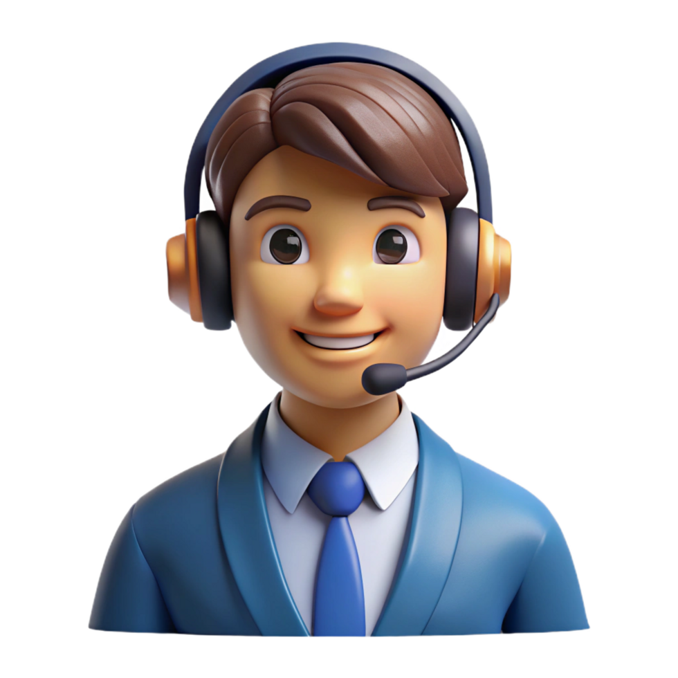 magnificent rustic Customer service representative with a headset, premium png