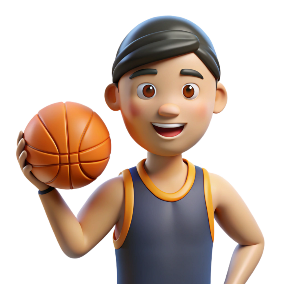 extraordinary rustic Athlete holding a basketball, genuine png