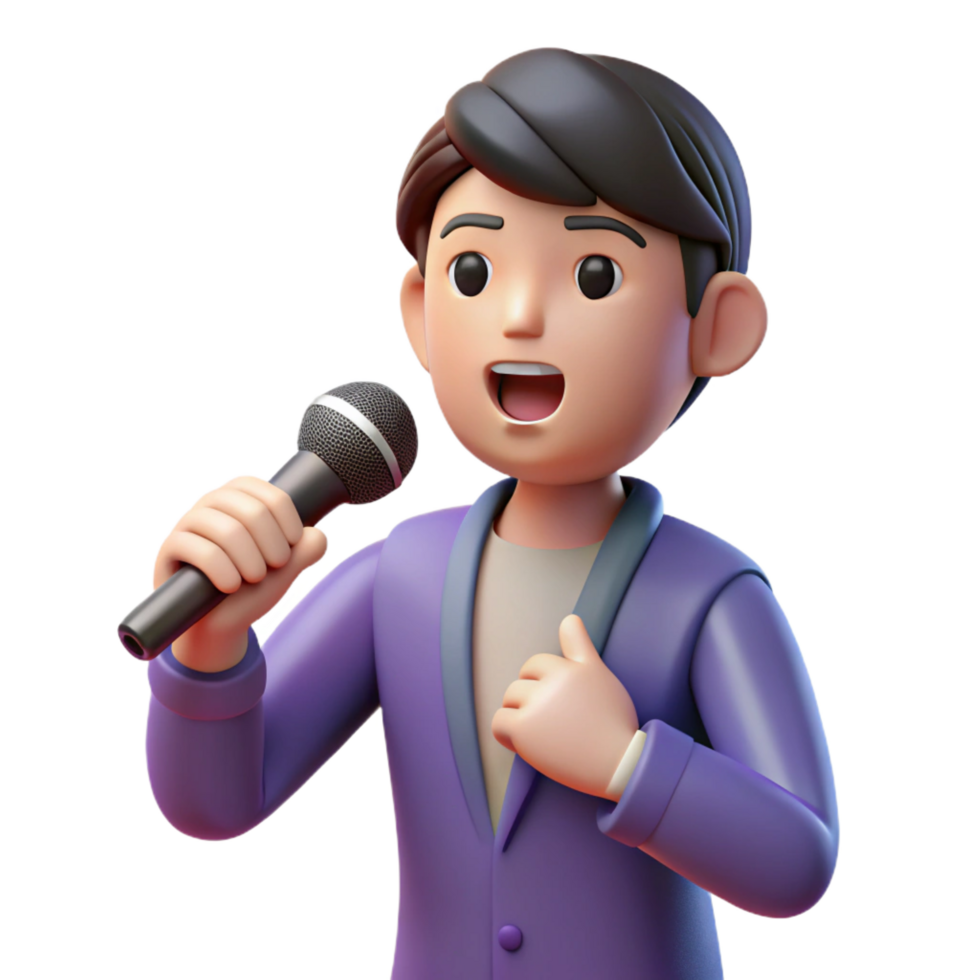 impressive traditional Singer holding a microphone, exclusive png