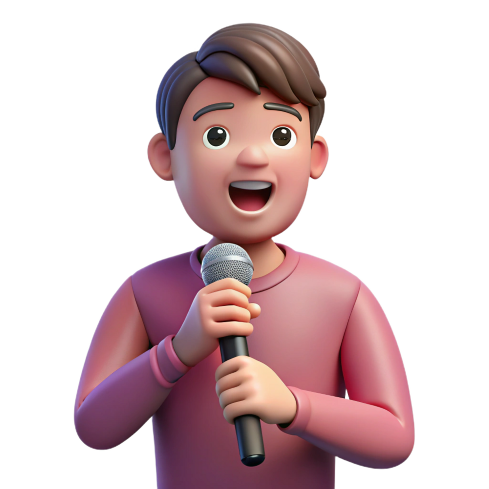 impressive vintage Singer holding a microphone, detailed png