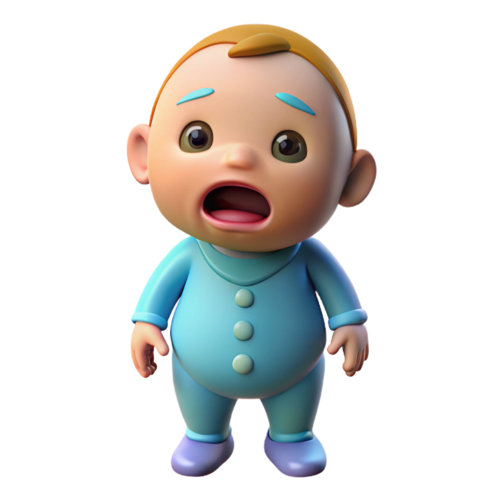 stunning modern Crying baby in a onesie, high resolution png