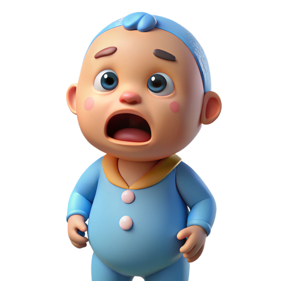 impressive rustic Crying baby in a onesie, detailed png