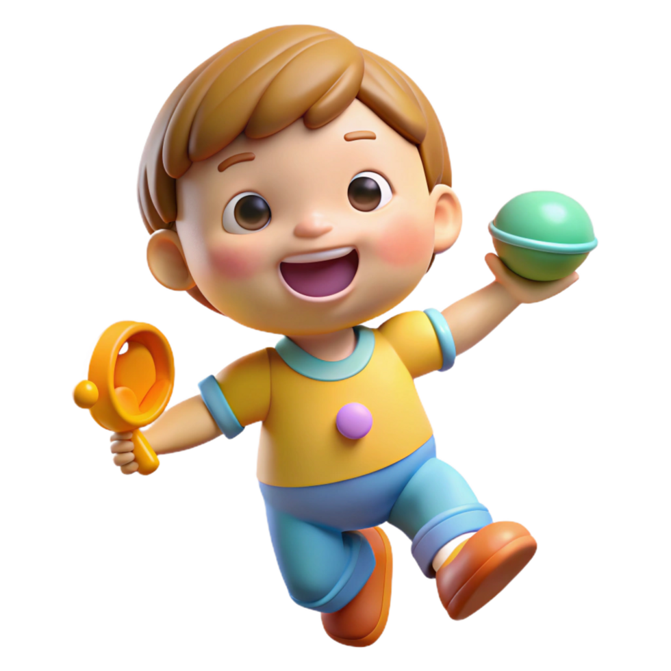 elegant vintage Happy toddler playing with a toy, 4K png