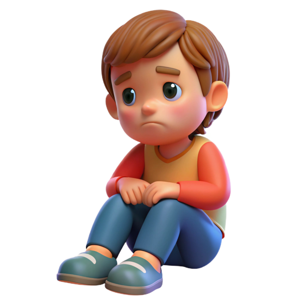 stunning vintage Sad child sitting alone, detailed png