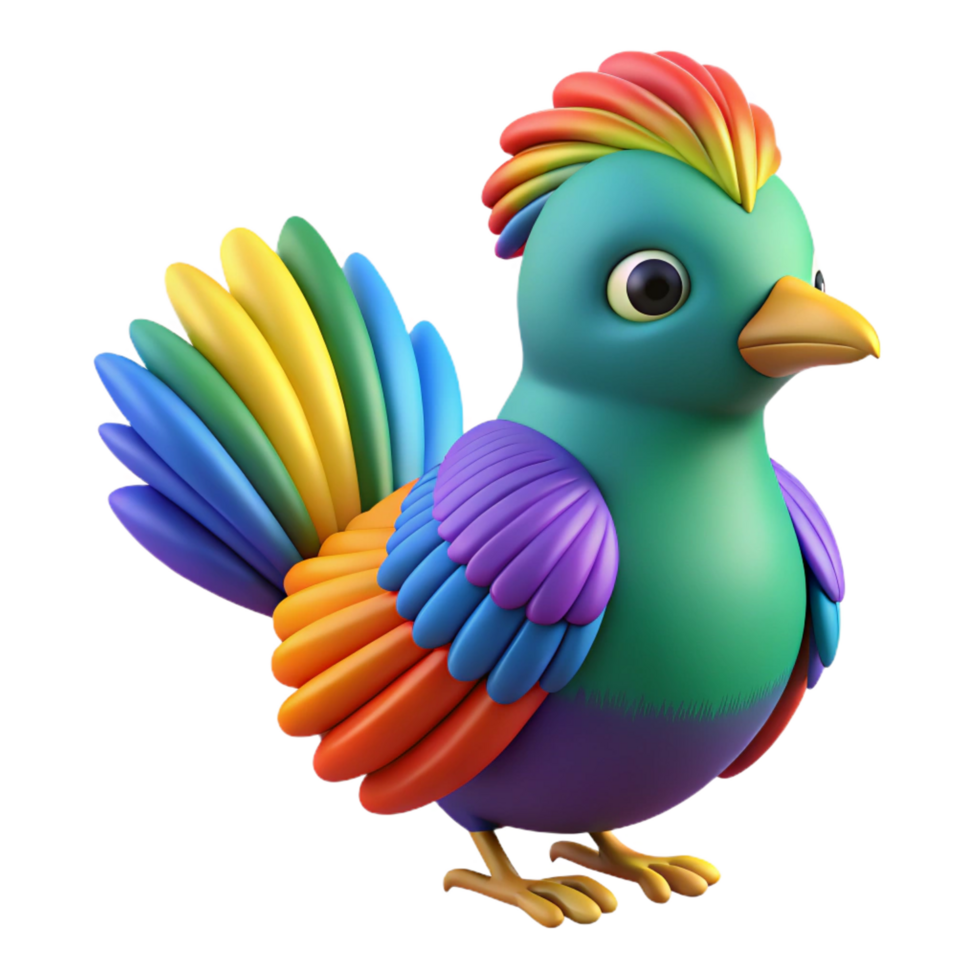 beautiful classic Bird with colorful feathers, authentic png
