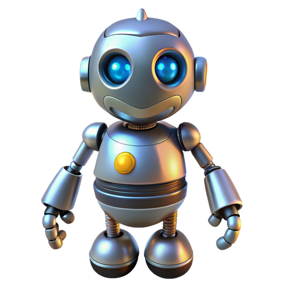 serene abstract Robot with glowing eyes, detailed png