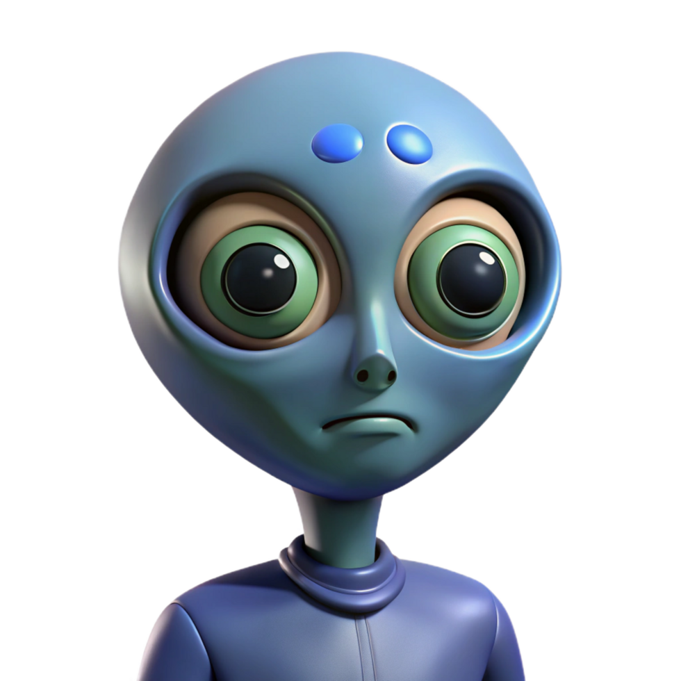 dramatic rustic Alien with three eyes, genuine png