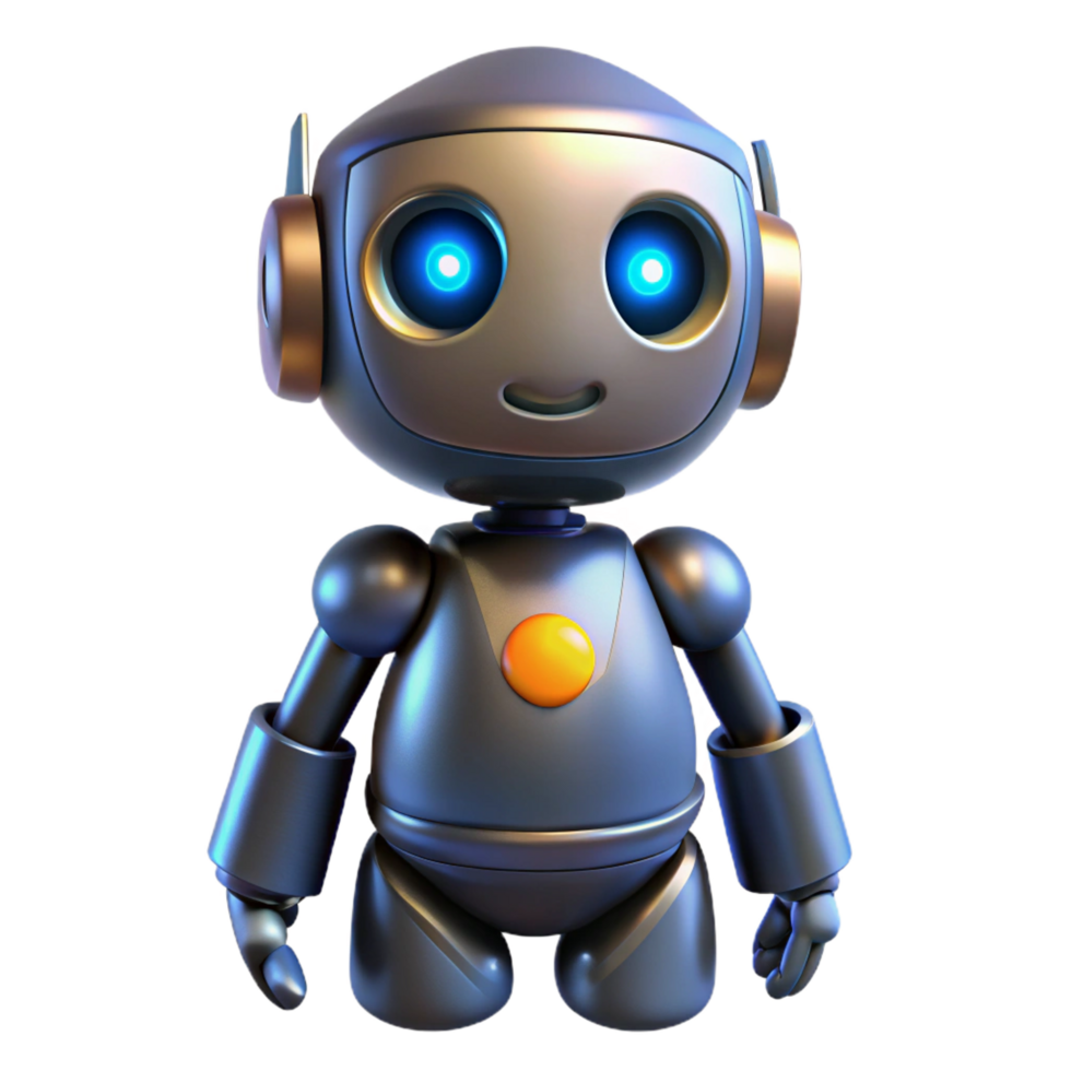 elegant modern Robot with glowing eyes, detailed png