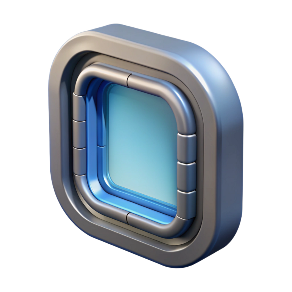 extraordinary abstract Single spaceship window with futuristic frame, genuine png