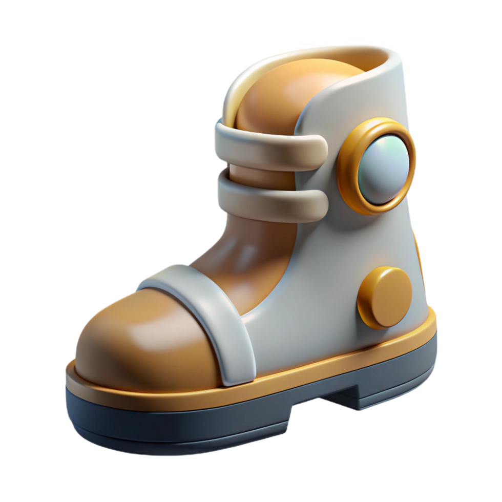 impressive creative Single astronaut boot with magnetic soles, exclusive png