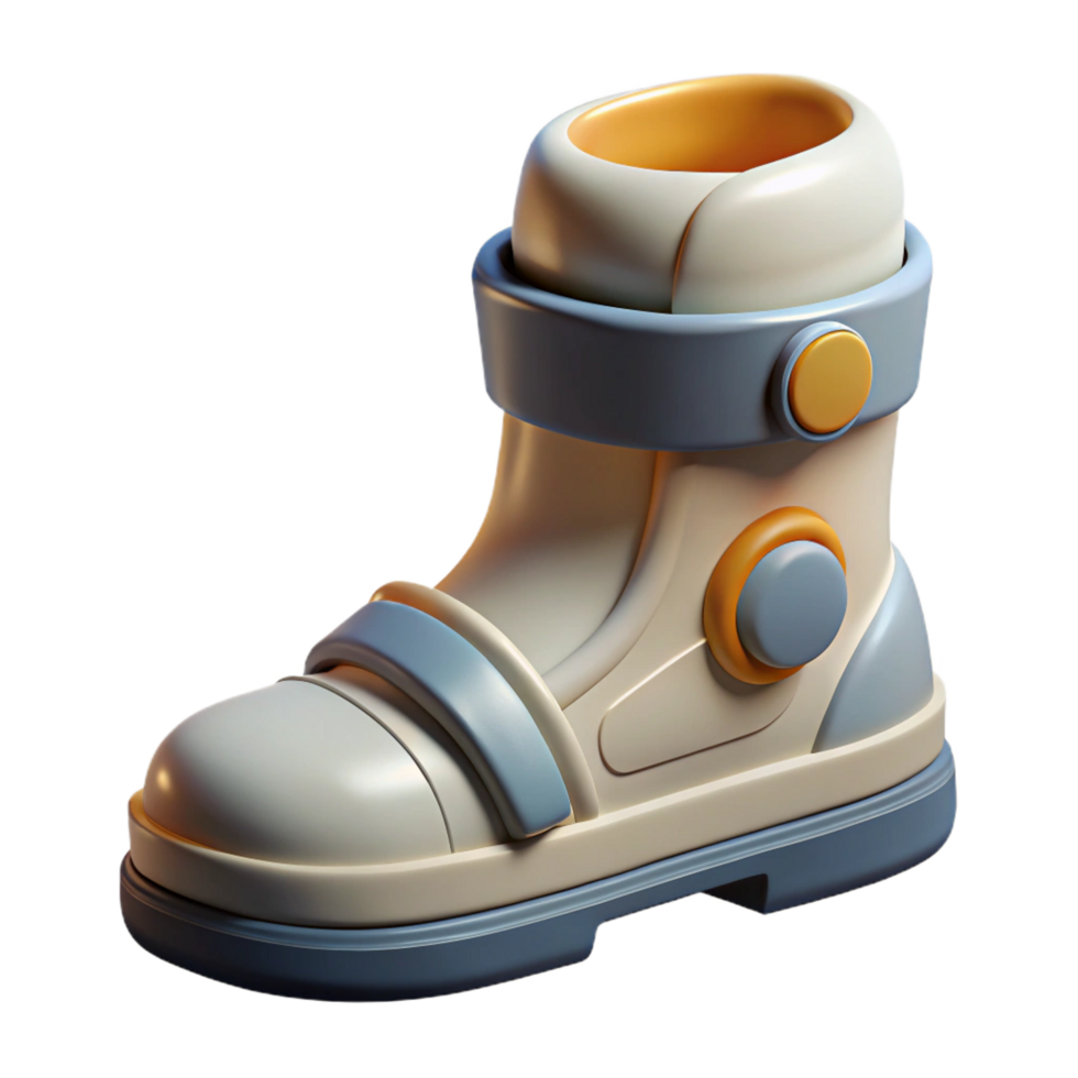 stunning classic Single astronaut boot with magnetic soles, premium png