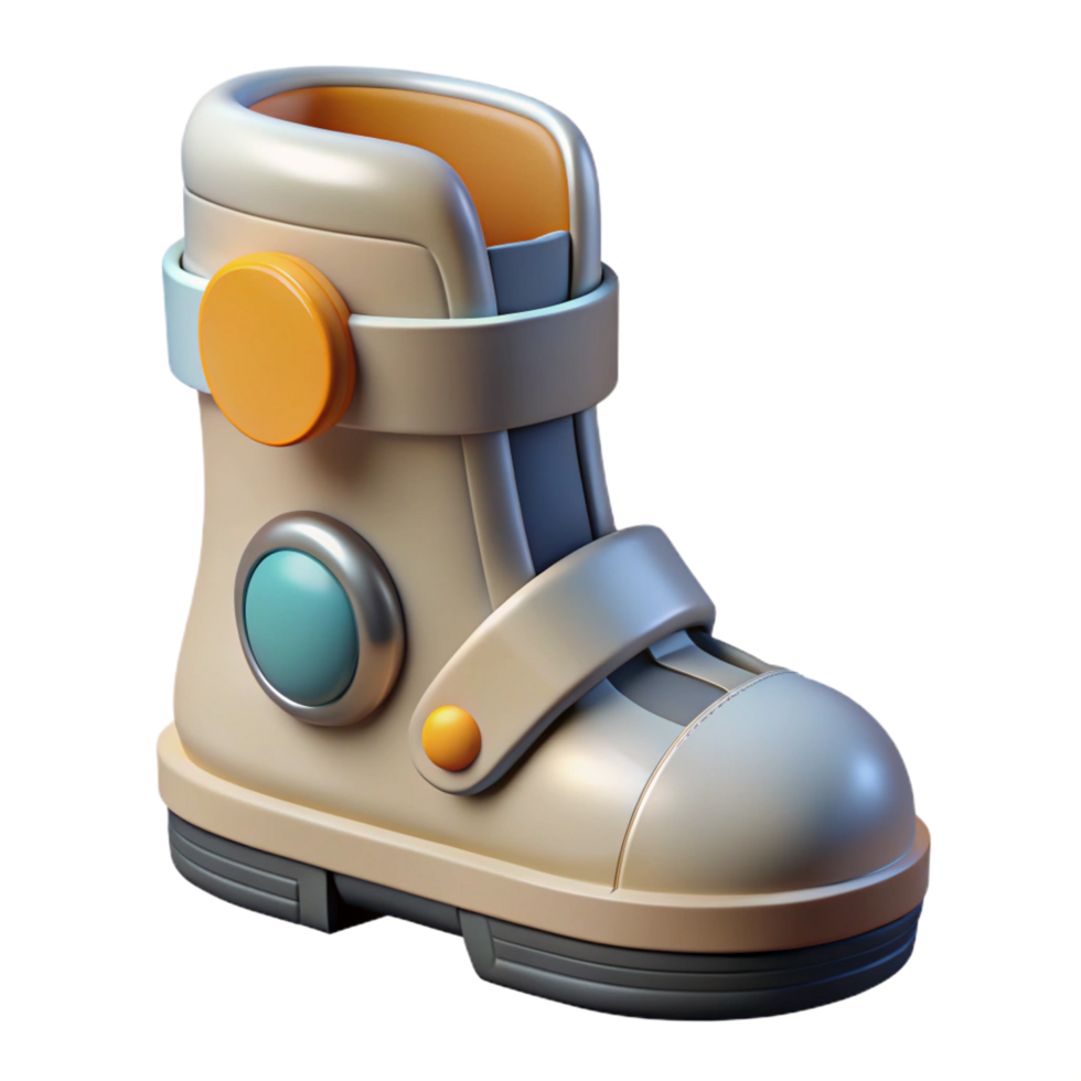 stunning traditional Single astronaut boot with magnetic soles, premium png