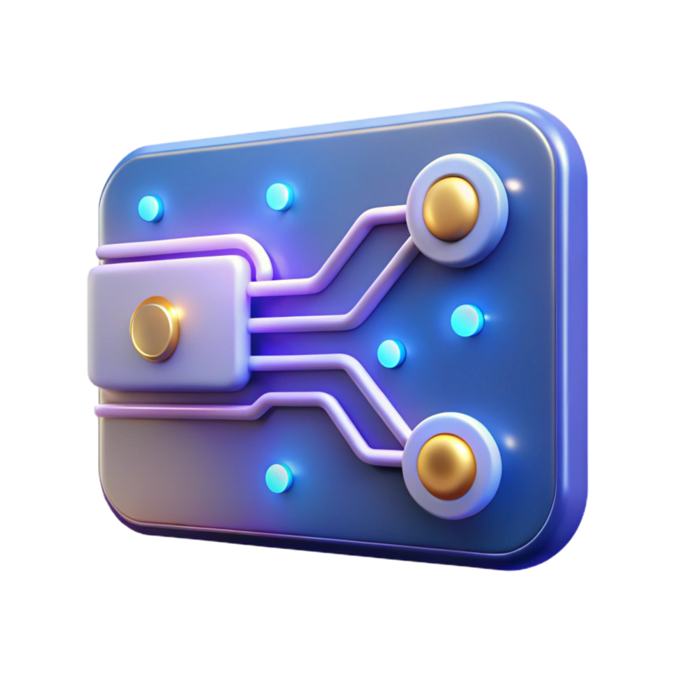 elegant minimalist Futuristic keycard with glowing circuit lines, detailed png