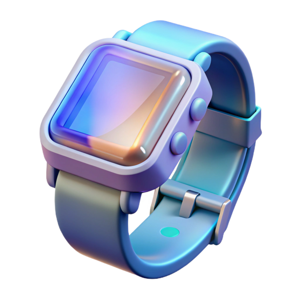 serene rustic Futuristic wristwatch with holographic display, high quality png