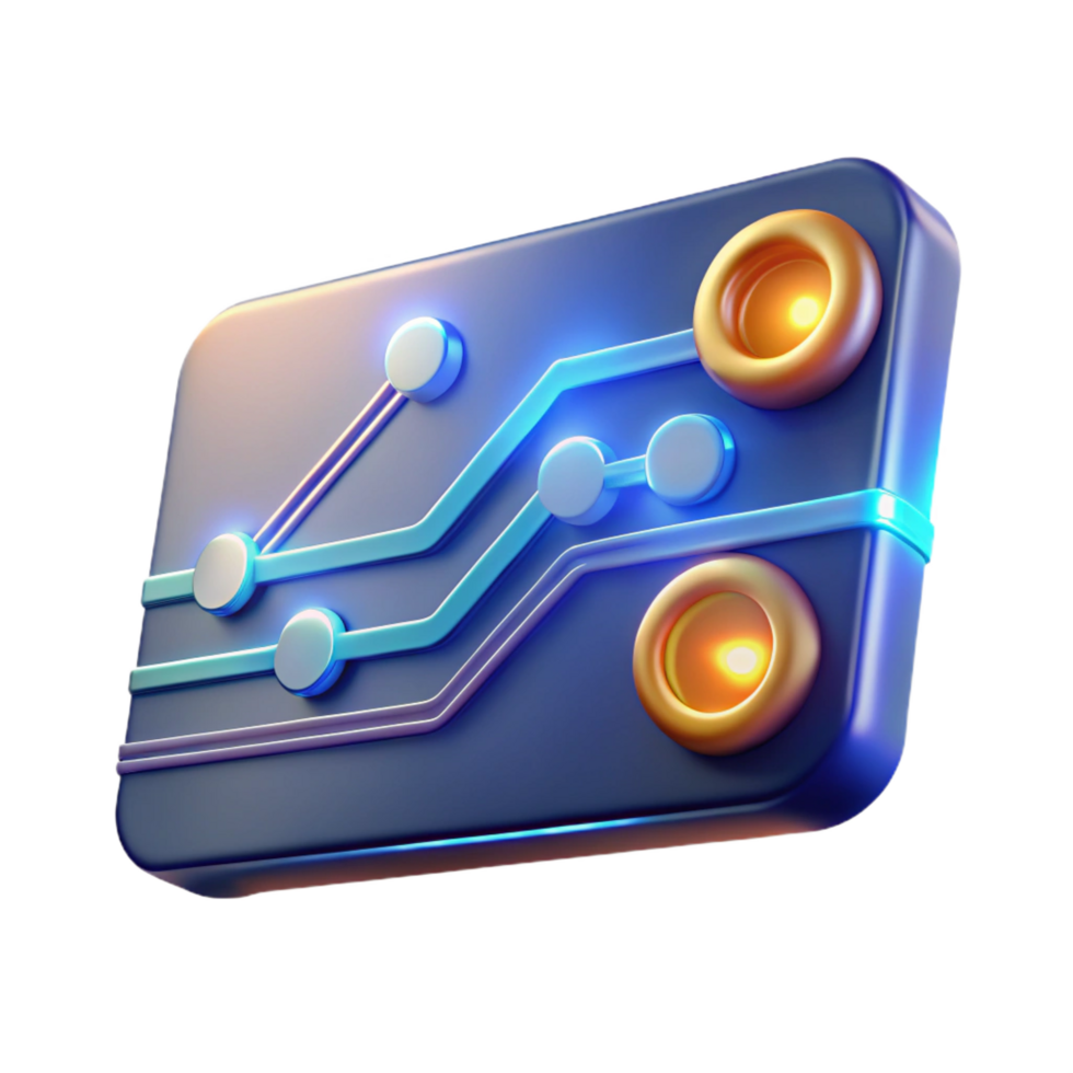 elegant creative Futuristic keycard with glowing circuit lines, professional png