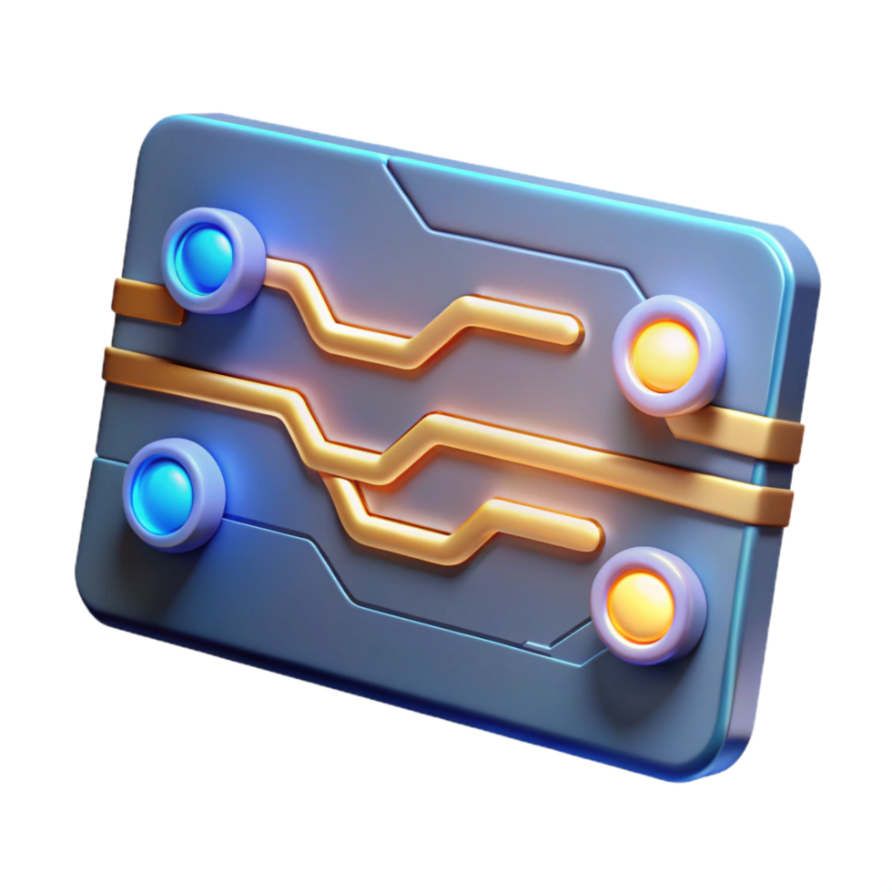 beautiful traditional Futuristic keycard with glowing circuit lines, high resolution png