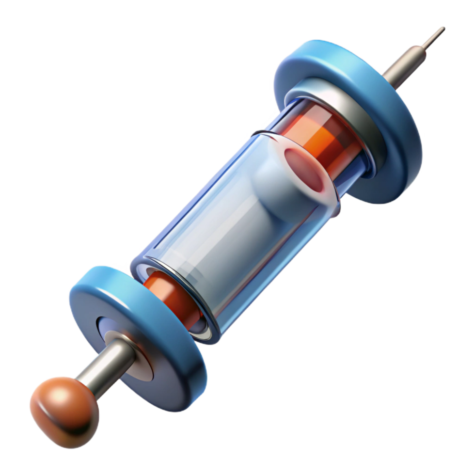 impressive minimalist Detailed model of a sci-fi medical syringe, premium png