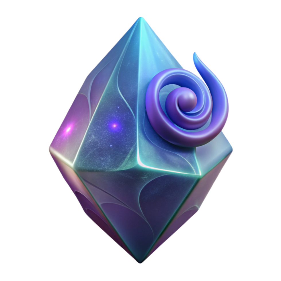 extraordinary classic Alien crystal with swirling energy, high quality png